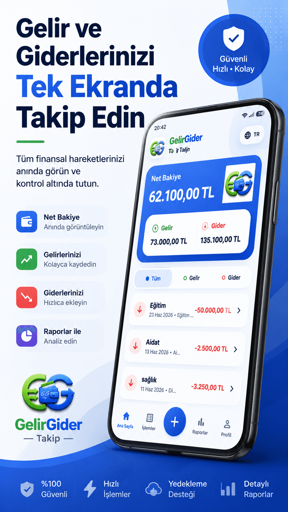 GelirGider Takibi ekran 1